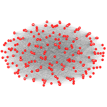 Network representation of the whole multilingual corpus cf. fastText vectors